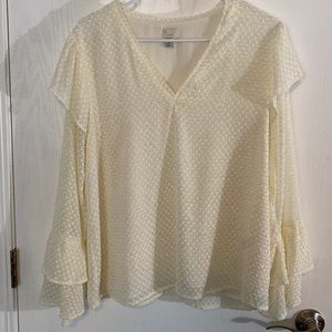 A New Day Medium Blouse with ruffle bell sleeve detail